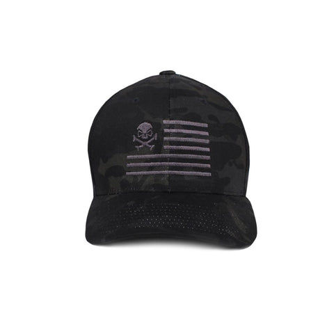 Skull American Flag: Mid-Profile -  - Hats - Pipe Hitters Union