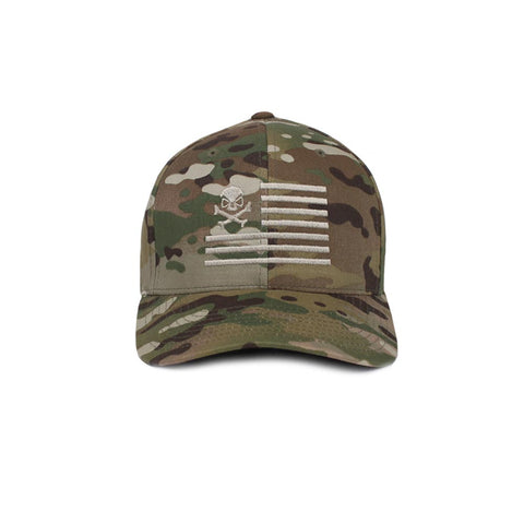 Skull American Flag: Mid-Profile -  - Hats - Pipe Hitters Union